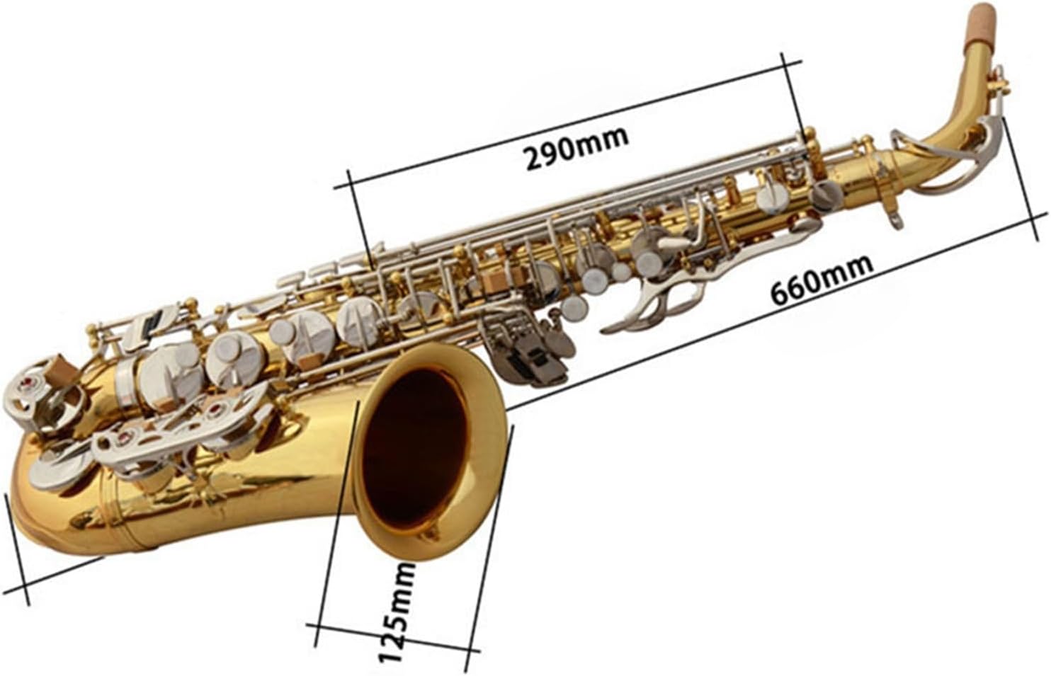 Saxophone for Beginners Woodwind Instruments Saxophone Professional E-Flat Alto Gold Nickel Key Saxophone Beginners Practice Playing