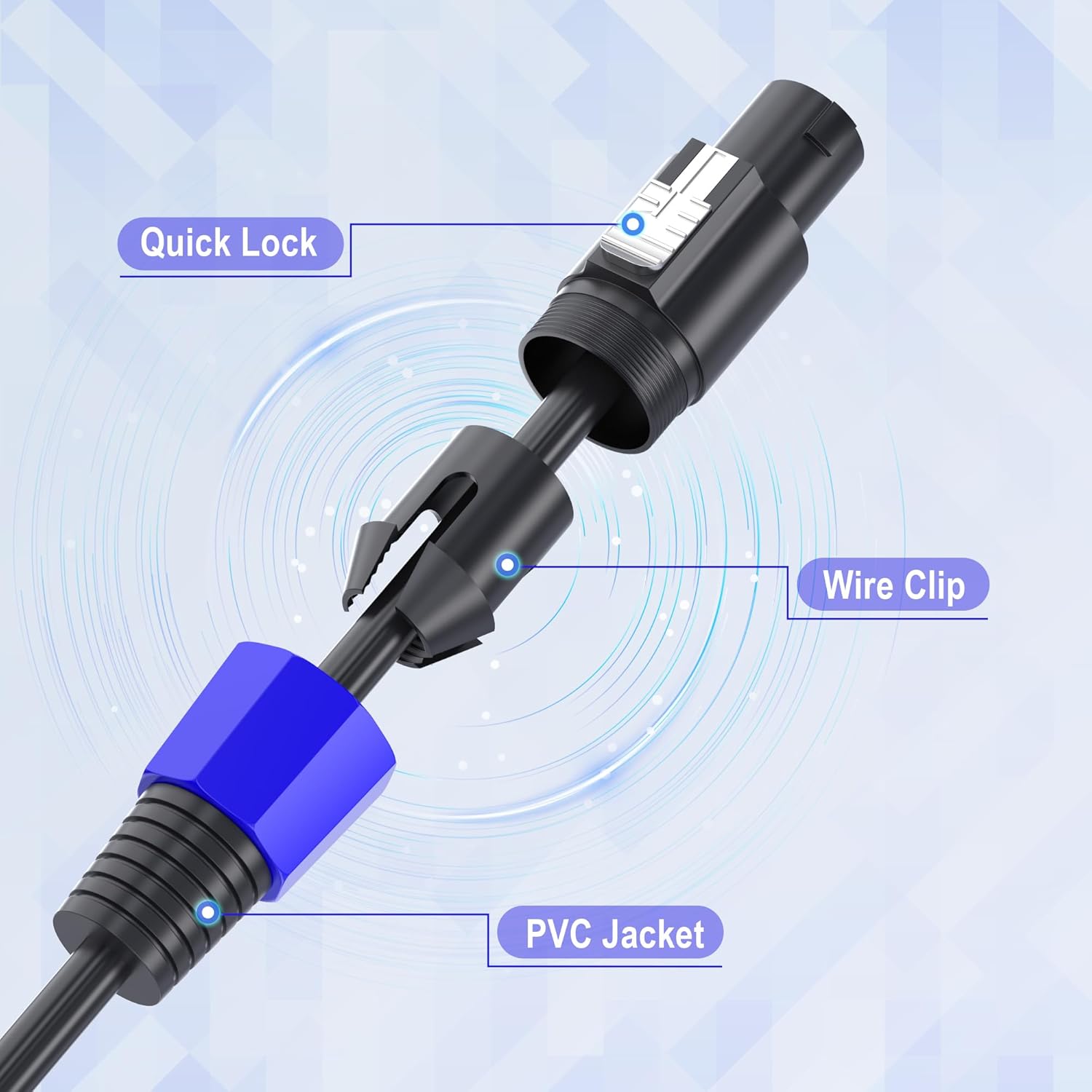 2 Pack 100 feet Speakon to 1/4