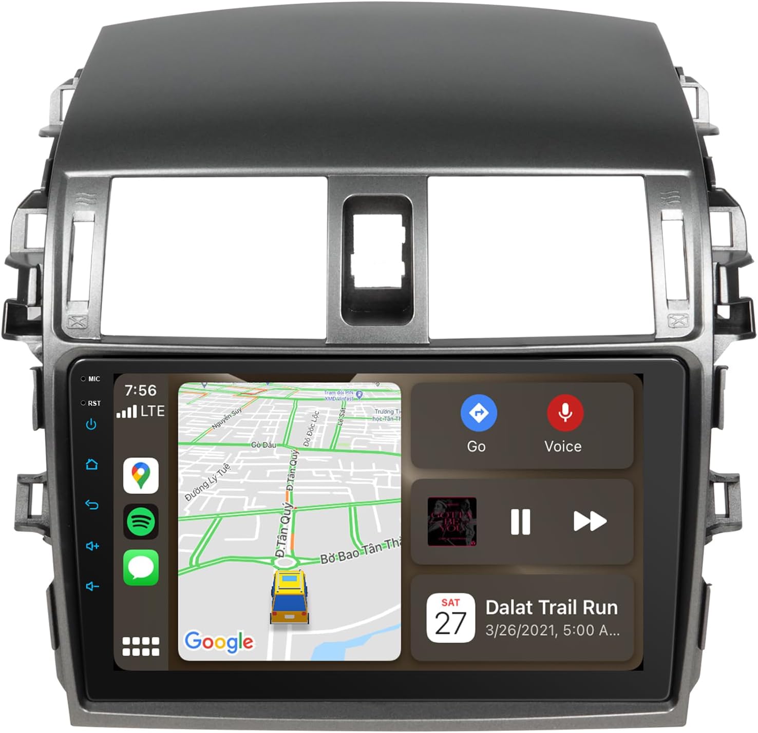 Car Radio for Toyota Corolla 2009 2010 2011 2012 2013 Support Wireless Carpaly and Android Auto, 9 Inch QLED Touch Screen with Bluetooth/GPS/WiFi/SWC/DSP/AM/FM