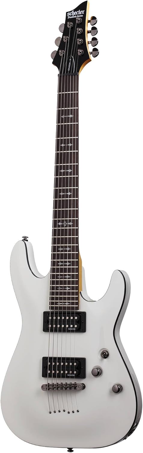 Schecter OMEN-7 7-String Electric Guitar, Vintage White