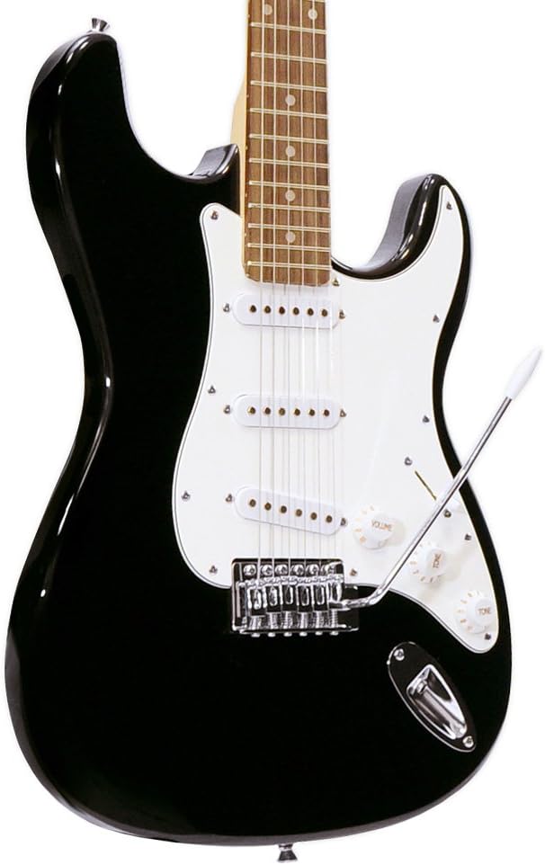 Pyle Pro Full Size Electric Guitar Package w/ Amp, Guitar Bundle, Case & Accessories, Electric Guitar Bundle, Beginner Starter Package, Strap, Tuner, Pick, Ready to Use Out of the Box, Black(PEGKT15B)