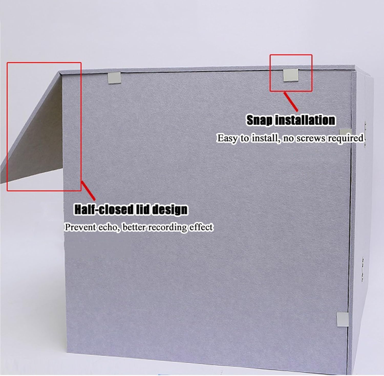 Portable Recording Studio, Microphone Isolation Booth, Desktop Soundproof Enclosure, for Studio Recording Singing (Red)