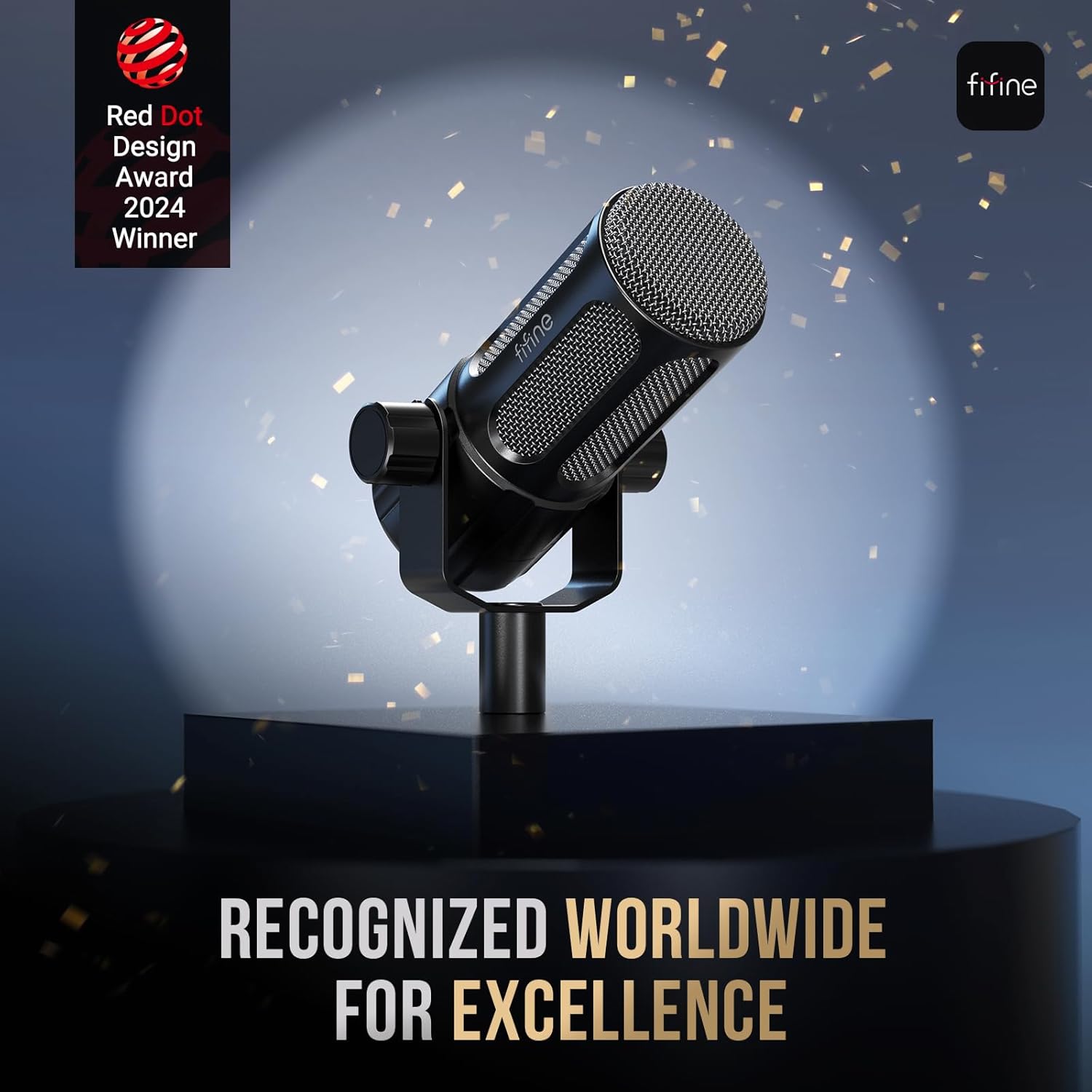 FIFINE XLR Dynamic Microphone, Studio Vocal Mic for Recording, All Metal XLR Podcast Microphone with Mid-Boost, Low-Cut Filter for Voice-Over, Compatible with Mixer/Audio Interface-AmpliTank TANK1