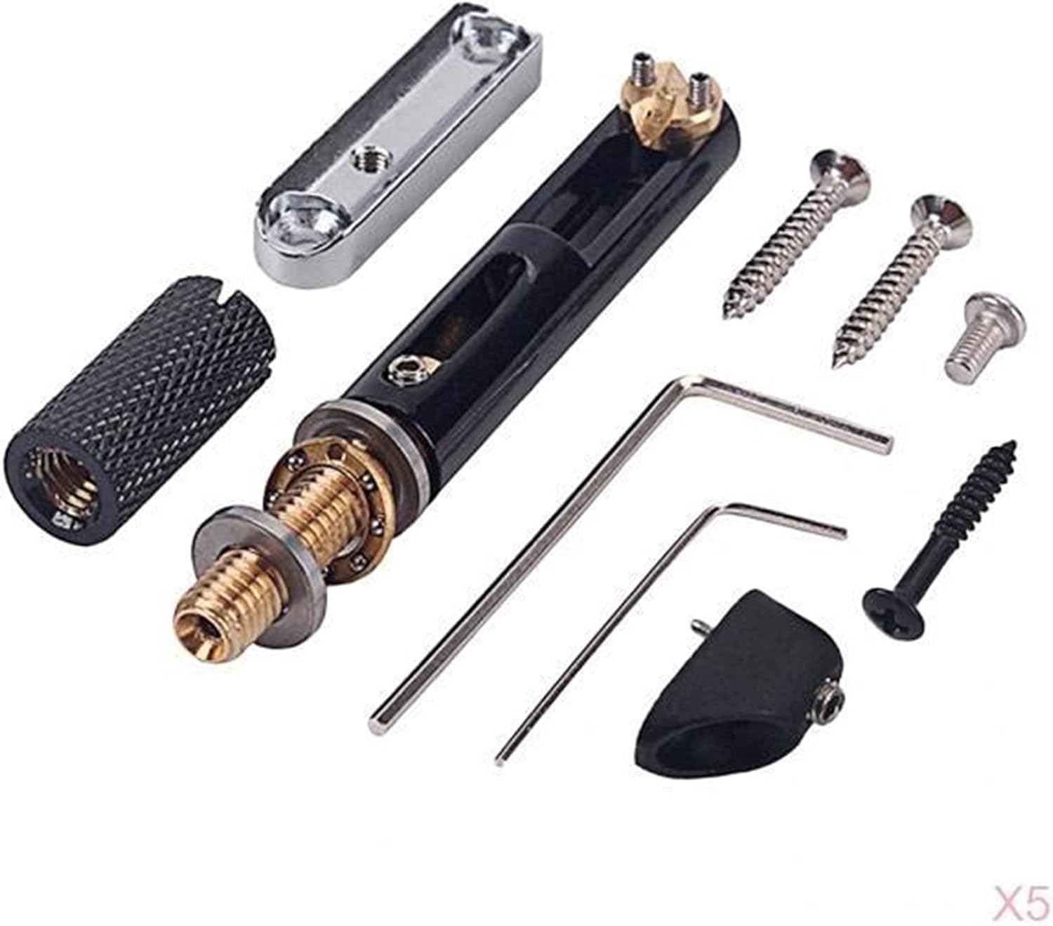 Electric Guitar Bridge Saddle 5 Sets 5 Strings Bass Bridge Precision Headless Bass Guitar Replacement Accessories Guitar Tailpiece