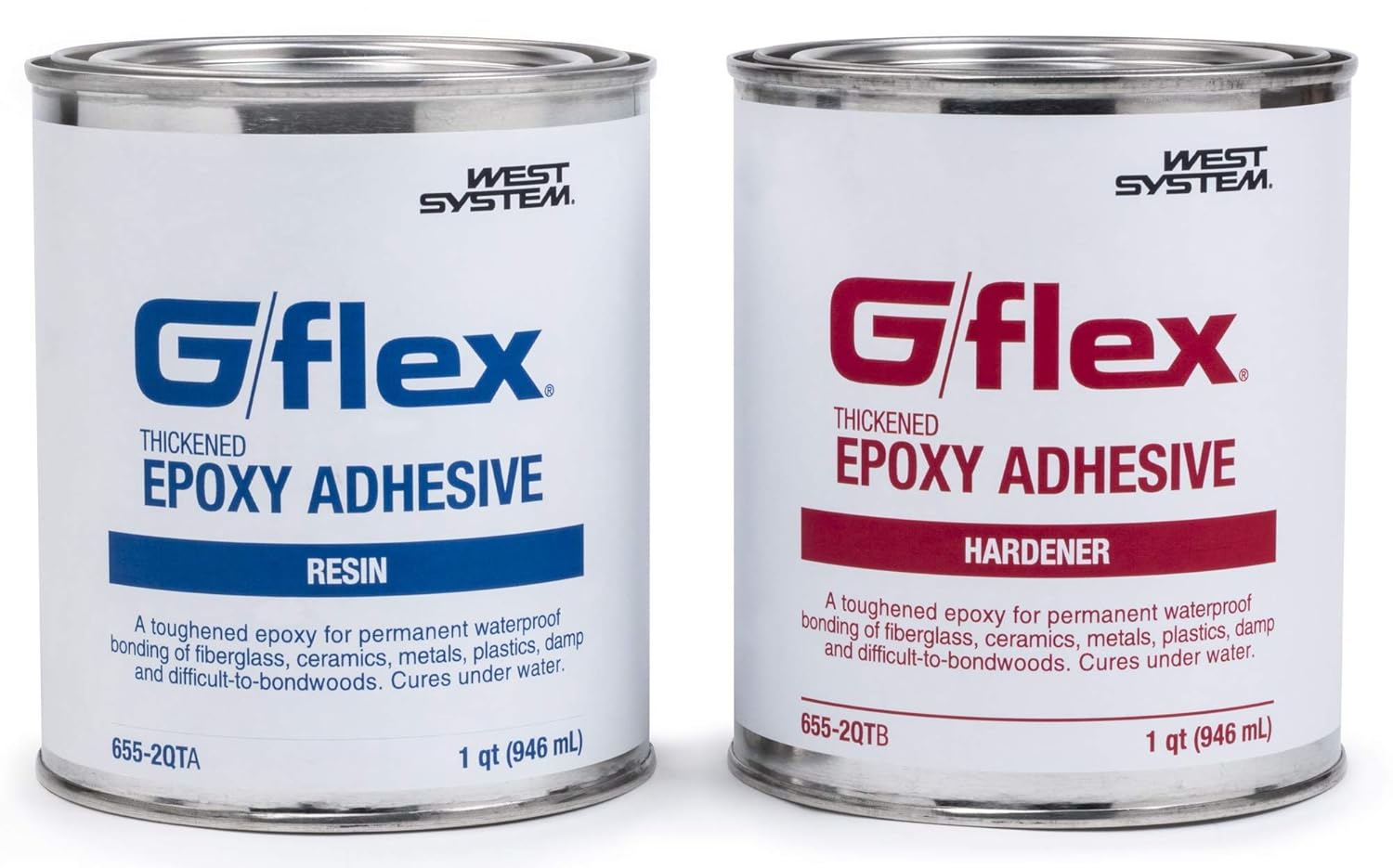 WEST SYSTEM - 655-2QT West System 655-2 QT G/flex Epoxy Adhesive, two 1 qt