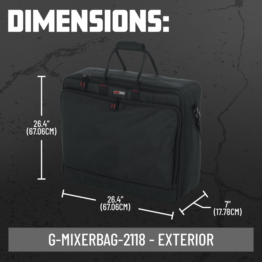 Gator Cases Padded Nylon Mixer/Gear Carry Bag with Removable Strap; 21