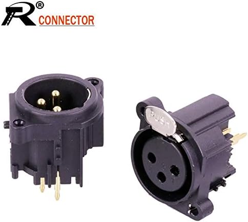 Davitu Electrical Equipments Supplies - 100pcs/lot 3 Pin XLR Panel Mount Female Jack/Male Plug Straight Chassis Gold Plated 3 Poles XLR Socket Microphone MIC Terminal - (Color: 50 Male 50 Female)