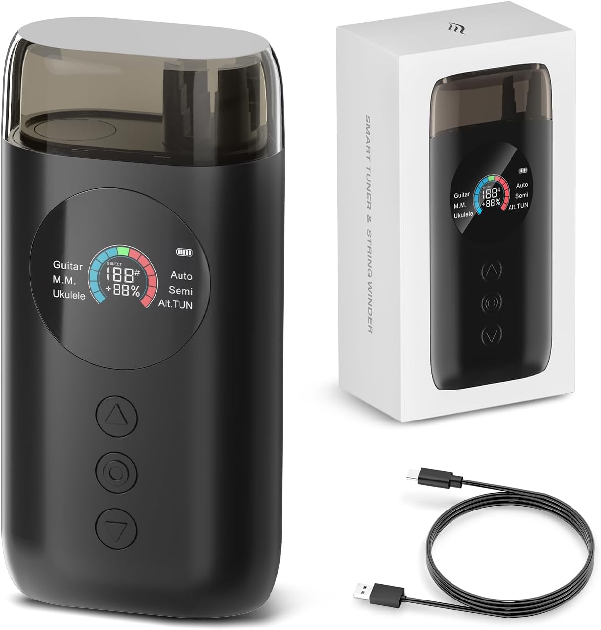 Enya Electric Guitar Nova Go Sonic Smart Electric Carbon Fiber Guitarra with 10W Wireless Speaker Ocean Blue & Smart Automatic Guitar Tuner & enya Magnetic Strap