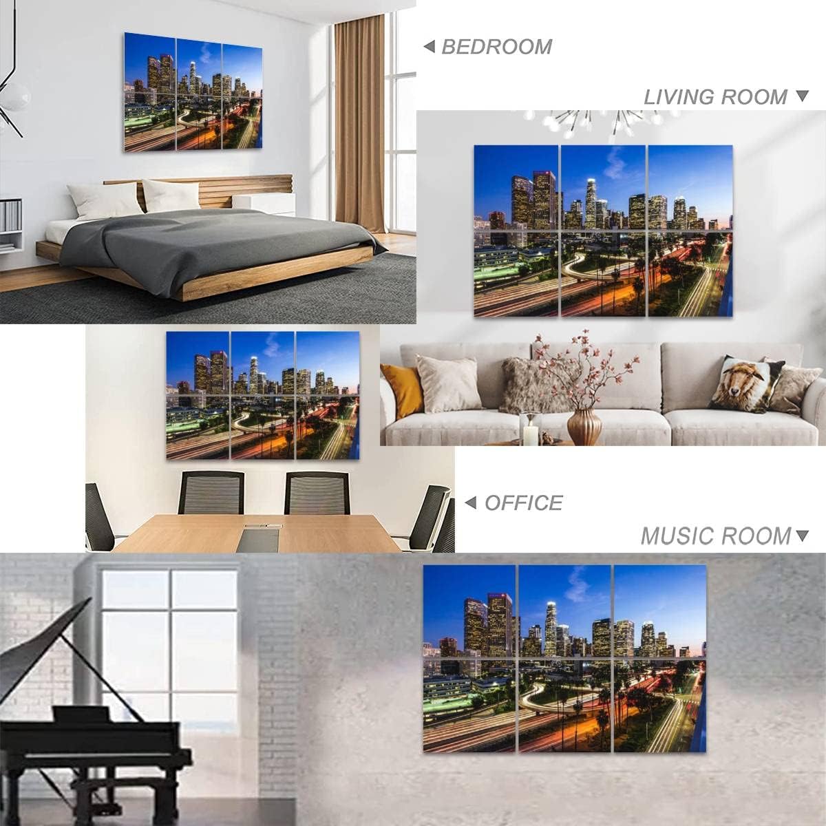 6 Pack Art Acoustic Panels Los Angeles Soundproof Wall Panels Padding Decorative Sound Absorbing Panels 72