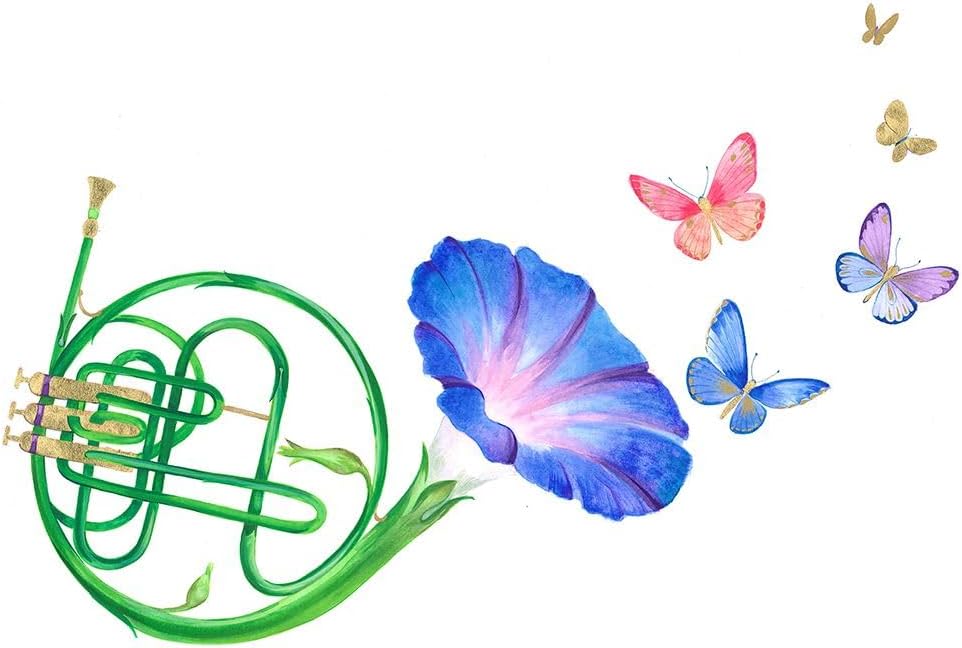 French Horn and Butterflies Poster Print - Isabelle Brent (36 x 24)