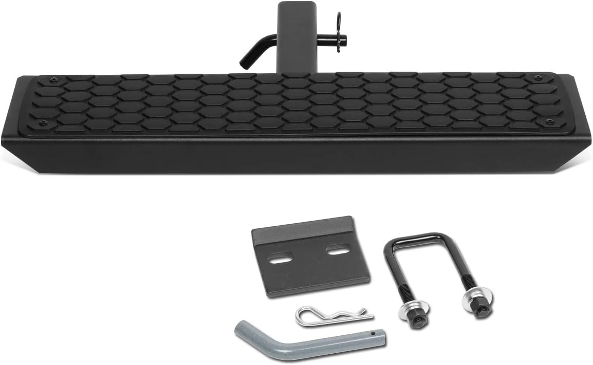 DNA Motoring Universal Trailer Truck Towing Heavy Duty 26in Hitch Step Bar for 2” Receivers, Rear Bumper Protector for Vehicle, Pickup, car, PT-ZTL-8103-BK