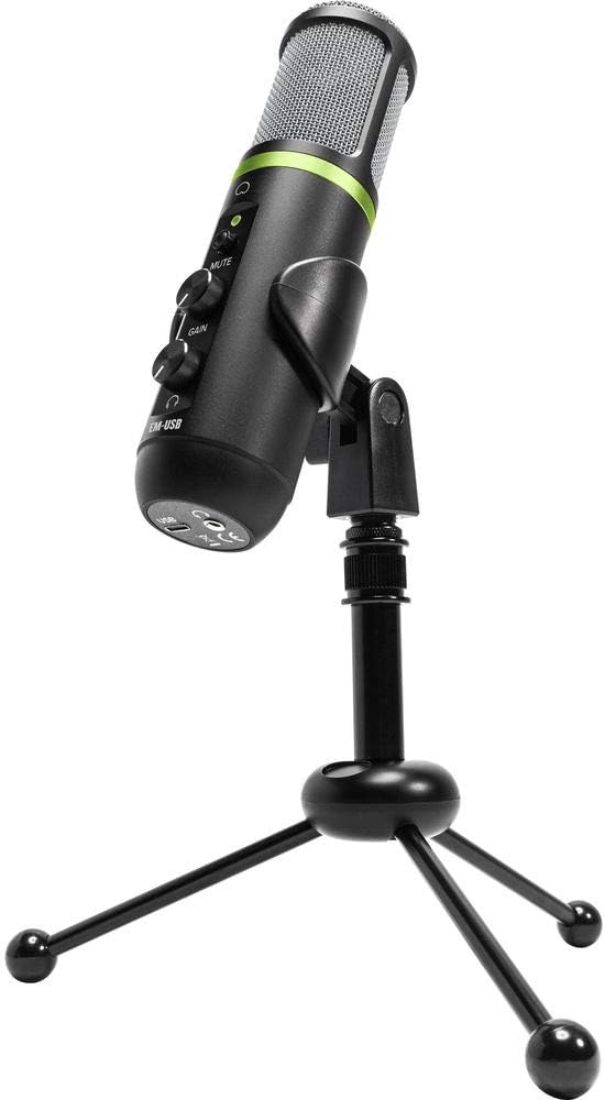 Mackie EM-USB Element Series USB Condenser Microphone with Pop Filter & XLR-XLR Cable Bundle