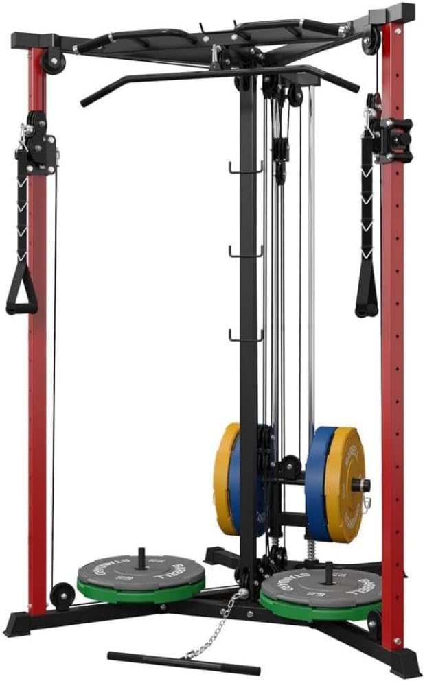 Mikolo Cable Crossover Machine, Functional Trainer with 17 Adjustable Positions, Home Gym Equipment with High and Low Pulley System for LAT Pulldowns and Seated Cable Row, Cable Fly Machine