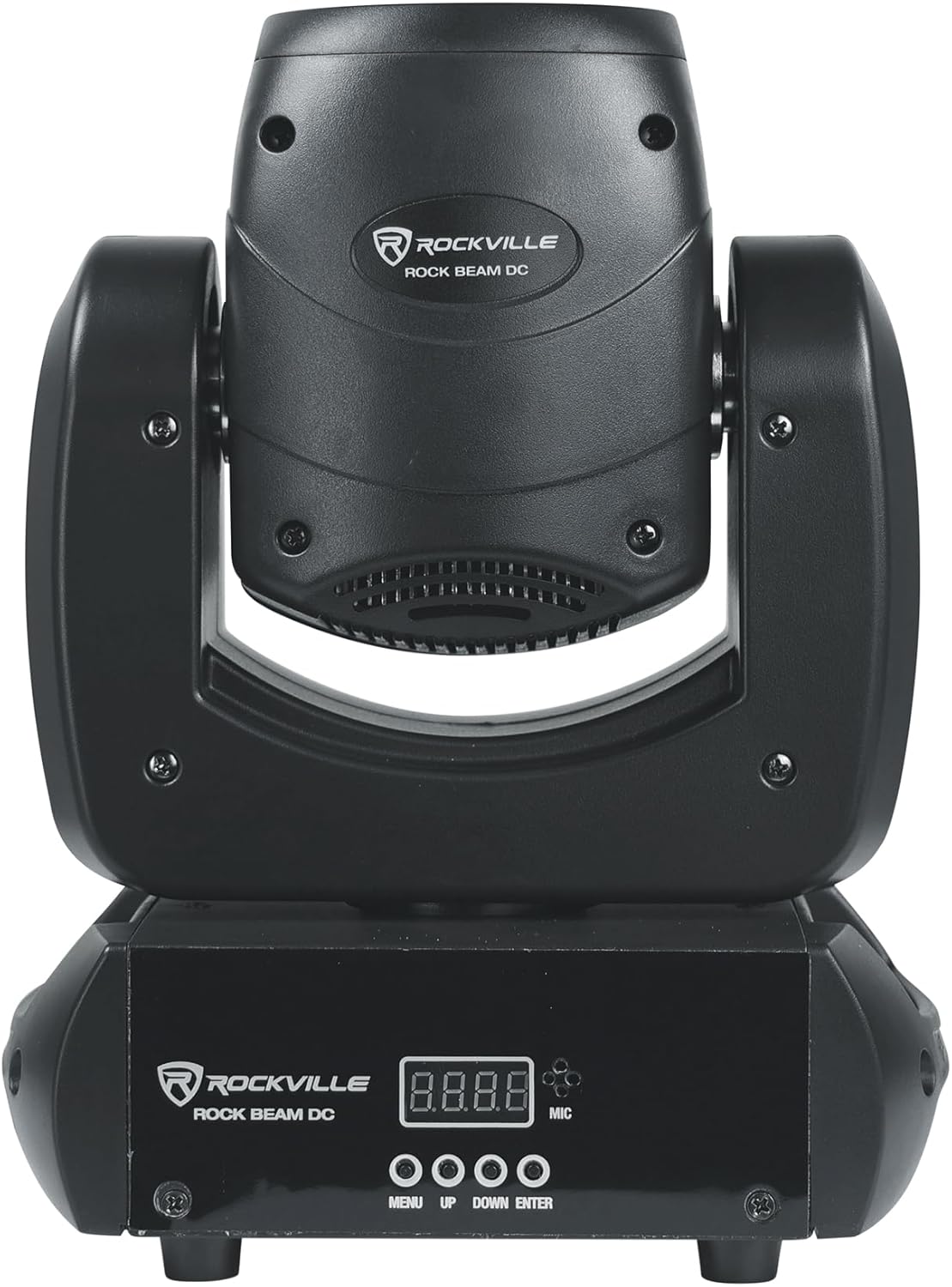 Rockville Rock Beam DC 120W Moving Head Light, 7+1 Gobos, 18-Facet Prism, DMX Control, for DJs and Club Stages
