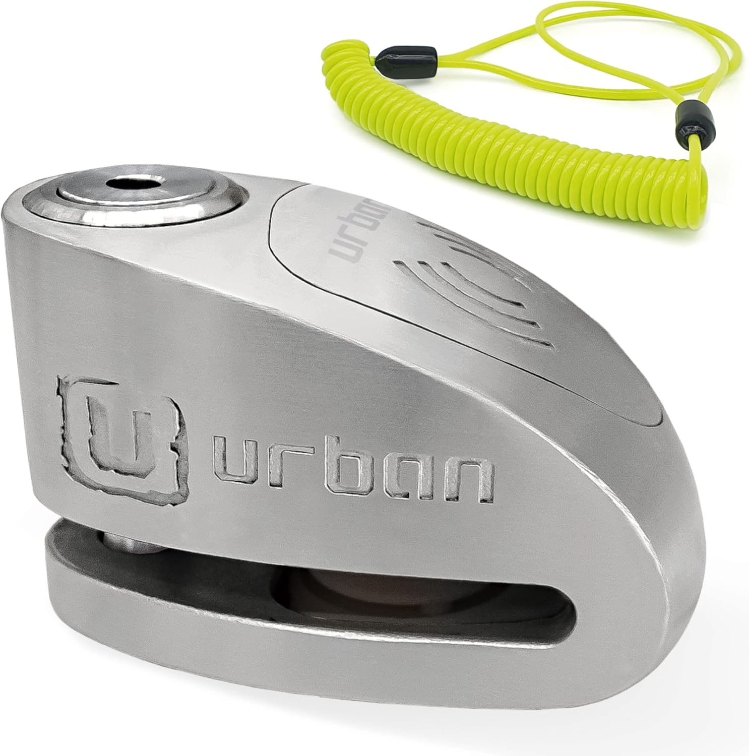 URBAN UR910S Disc Lock Without or With Alarm X2-ON 120dB, High Security SRA Approved, Double Locking 10mm Stainless Steel, Long Lasting Battery, Anti Theft Wheel Brake Lock for Motorcycle Scooter Bike