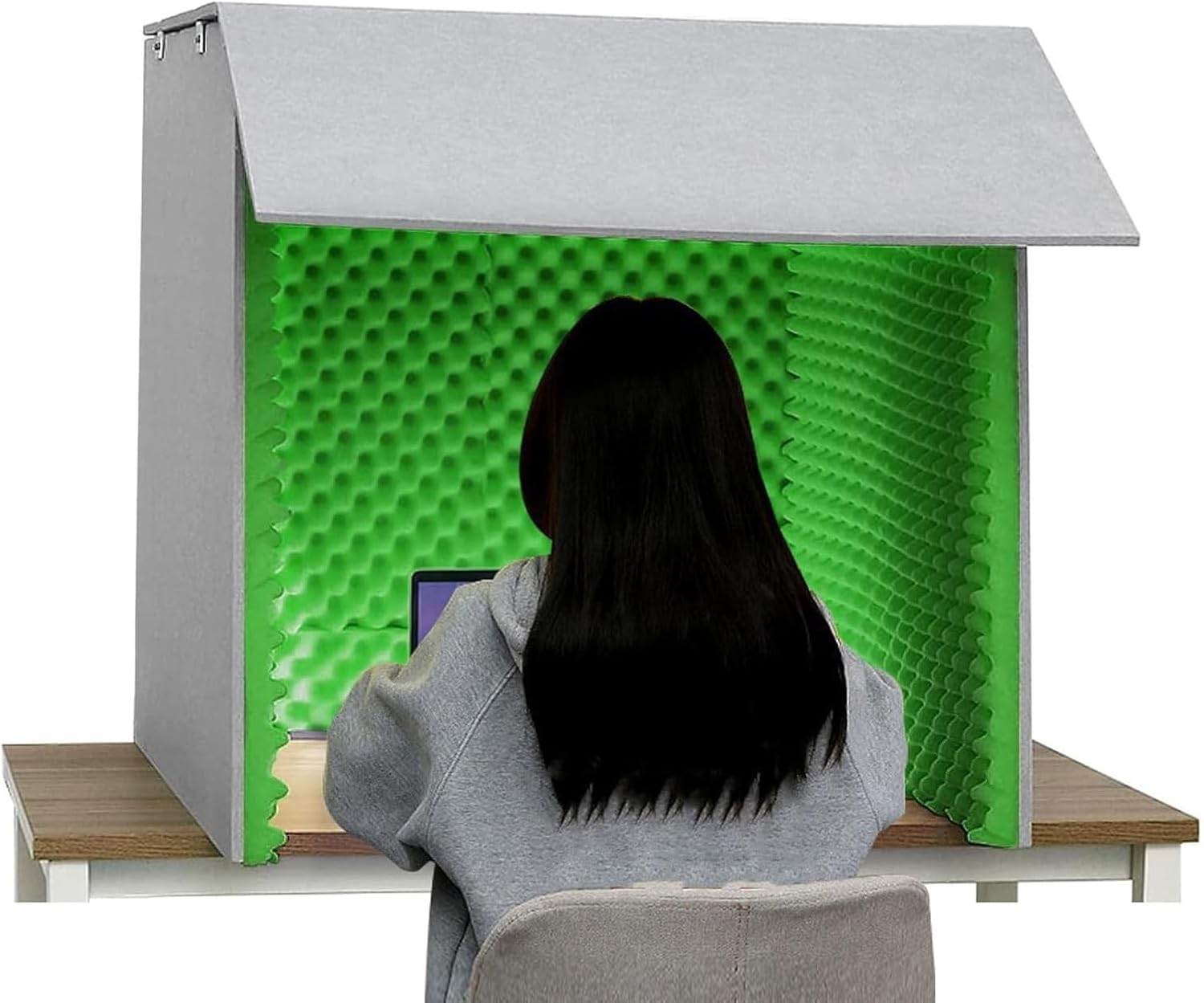 Desktop Soundproof Enclosure, Portable Home Studio, Suitable for Recording (Green)