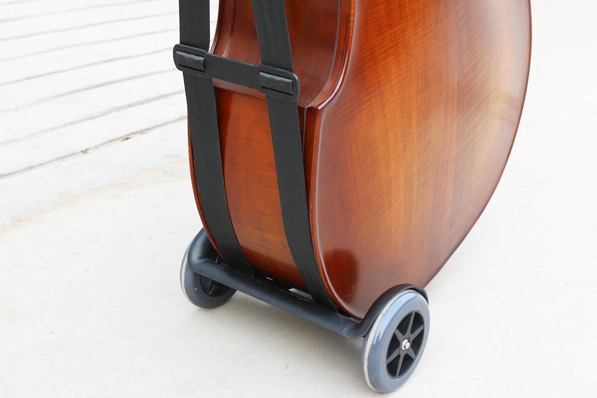 New Upright Double Bass Cart Bass Wheel Alternative Transport Carry String Bass Cart (black)