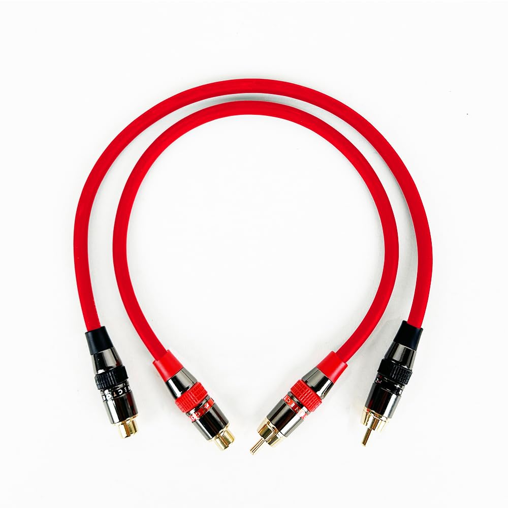 2 Pieces/Pair RCA to RCA Cable Male to Male Auxiliary Audio Cable Suitable for Home Theater HD TV TV DVD CD Speaker Box Power Amplifier 0.3-20M(N1004-N1005-RR-MF,9m)