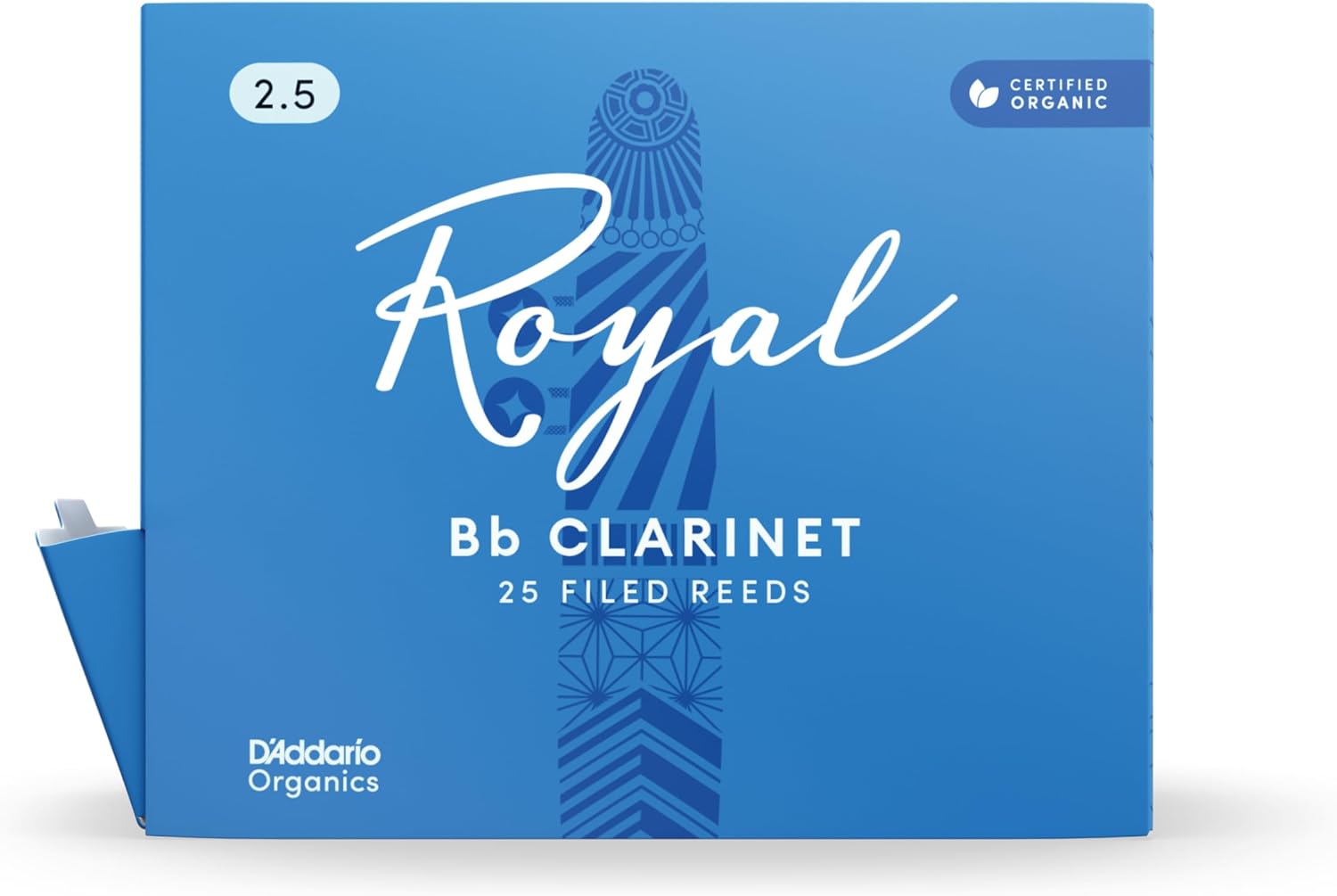 D’Addario Woodwinds - Royal Bb Clarinet Reeds - B Flat Clarinet Reeds - Reeds for Clarinet - Clarinet Bb Reeds - Strong Spine - Filed Cut - Strength 2.0, 25-Pack