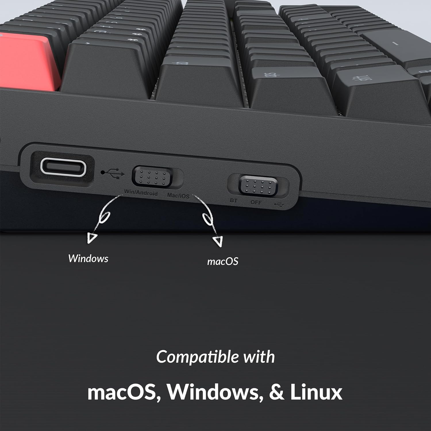 Keychron K4 96% Layout QMK Wireless and Wired Options Mechanical Keyboard Super Brown Switch, Paired with Shine-Through Double-Shot PBT Keycaps for Mac Windows-Version 3