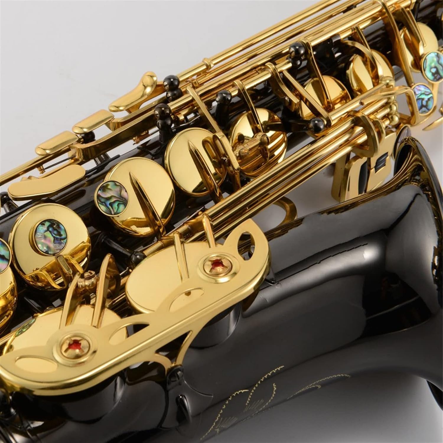 KESHUO E Flat Alto Saxophone Black Nickel Gold Key Saxophone Wind Instrument for Beginners Brass Sax Beginners Kit