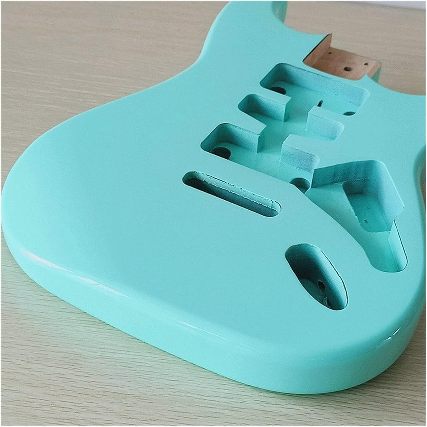 Unfinished Guitar Kit Light Green Poplar Electric Guitar Body Guitar Barrel Guitar Parts for Electric Guitar Handmade ​Guitar Body