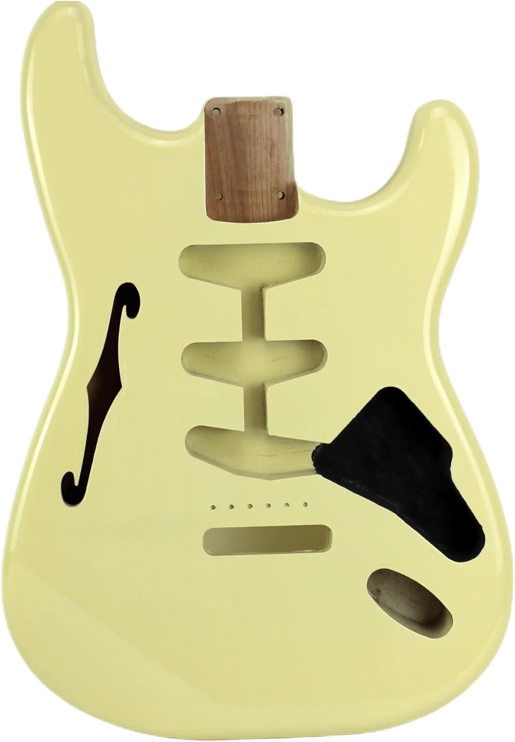 Guitar Body Guitar Replacement Parts Electric Guitar Alder Wood Body With F Holes Yellow Body In High Gloss Finished For SSS Semi-hollow DIY Body
