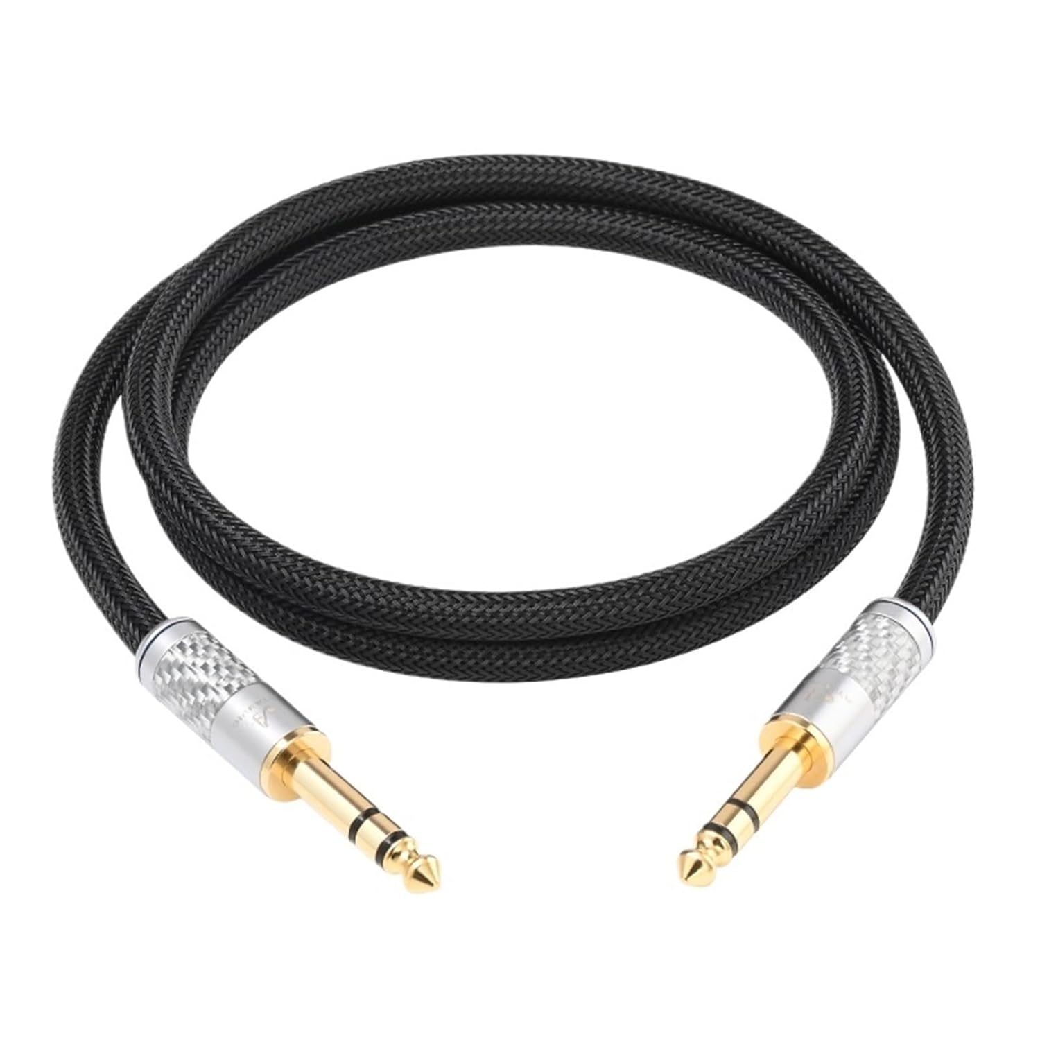 Hi-end OCC Core 6.5mm Aux Guitar Cable Gold Plated Stereo 6.5 TRS Male to 6.5 TRS Male Guitar Amplifier Audio Cable(0.75m)