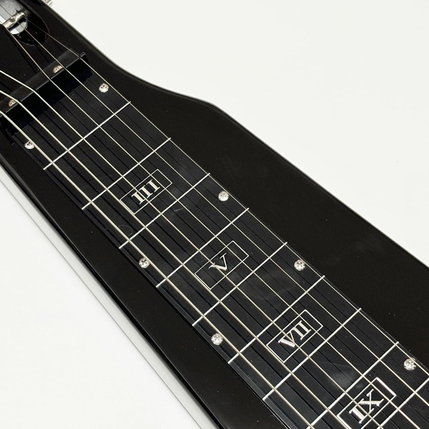 Lap Steel Guitar, Slide Steel Guitar Electric, 6 Strings Slotted Head Stock Guitars with Gig Bag & Slide Bar (Black Color)