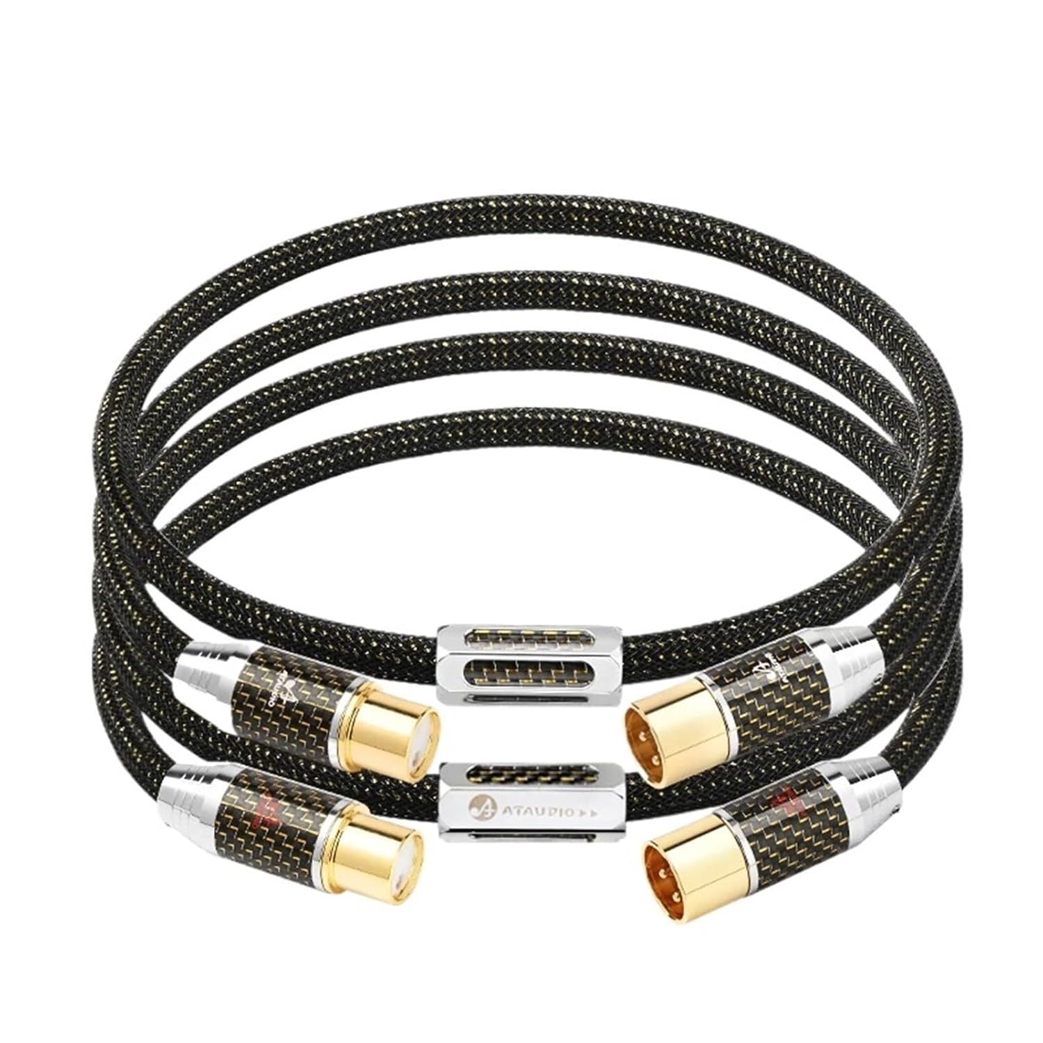 XLR Balance Cable for Amplifier Speaker OCC Gold-Plated Core 2XLR Male to 2XLR Female Plug Audio Cable(0.75m)