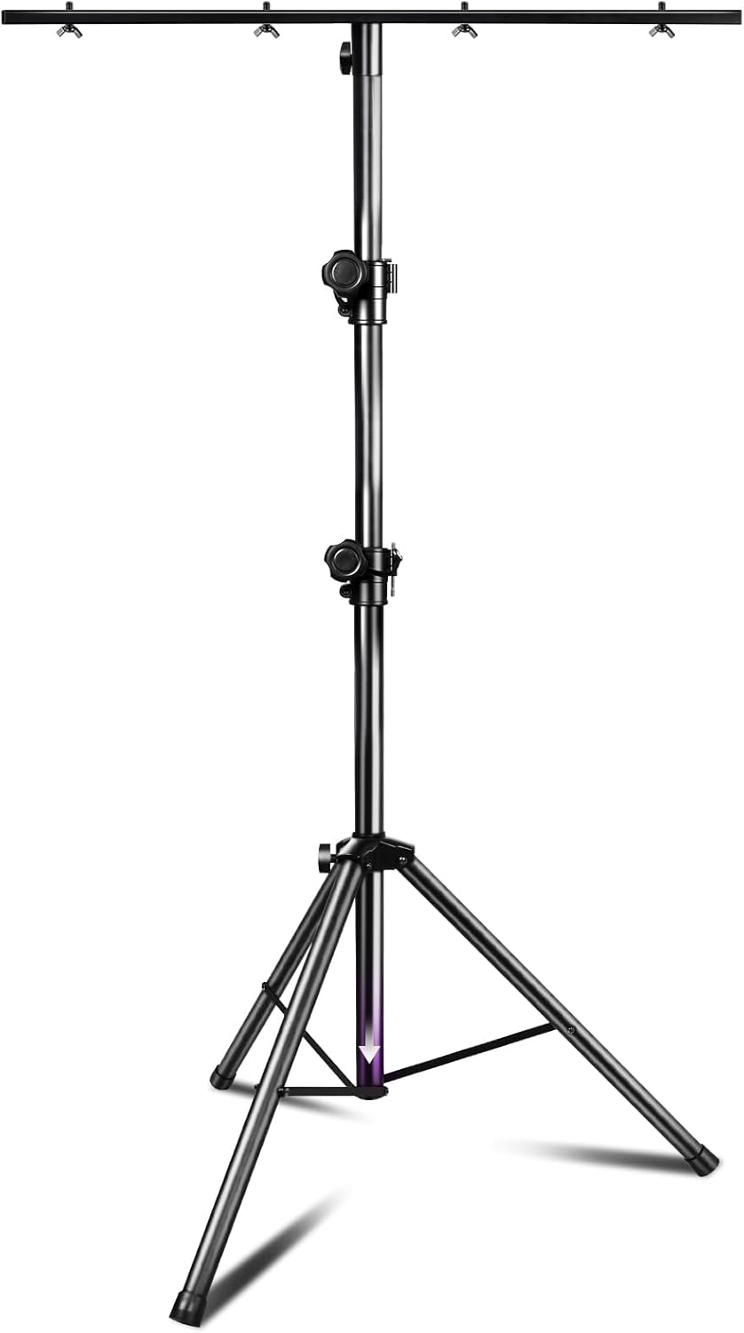 DJ Light Stand for Par Lights, 48.8-114.1 inches Protable Tripod DJ Stand for Stage, Bar, Banquet, Party