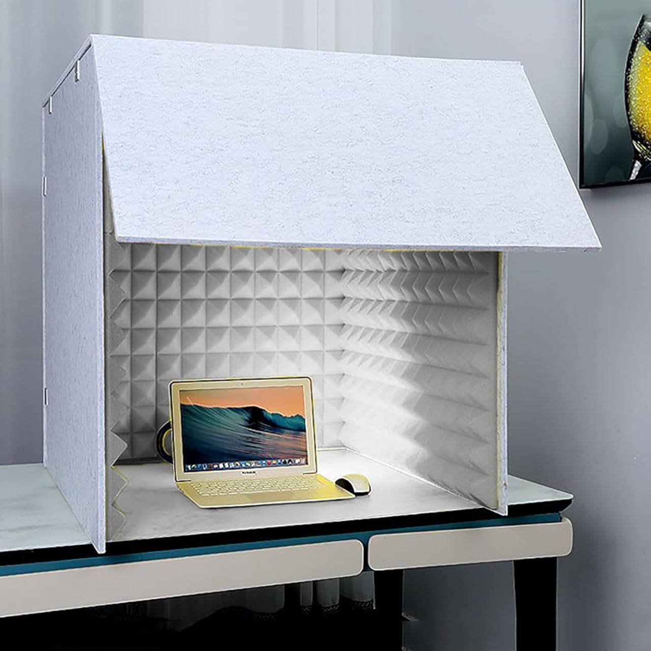Desktop Soundproof Box, Portable Home Recording Studio, Suitable for Recording Live Broadcast (Grey)