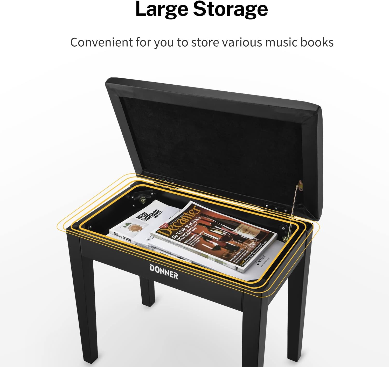 Donner DEP-1S Piano Keyboard 88 Keys+Donner Piano Bench with Storage