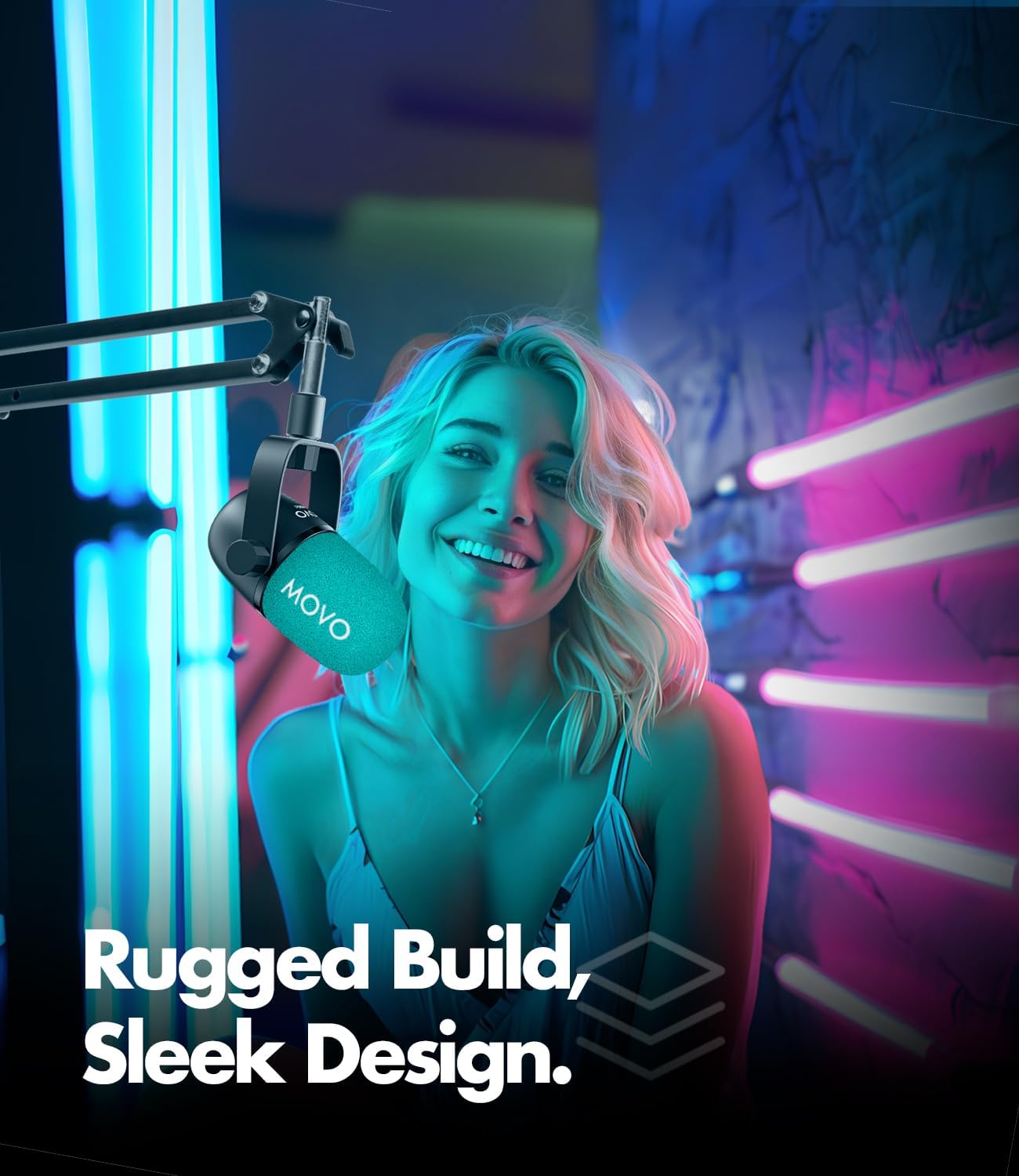 Movo Podcast Microphone Kit with CastMic Dynamic XLR Microphone with Boom Arm for Recording Vocals, PC, Gaming, Streaming, YouTube, and Musicians - Studio Cardioid Podcast Mic for Content Creators