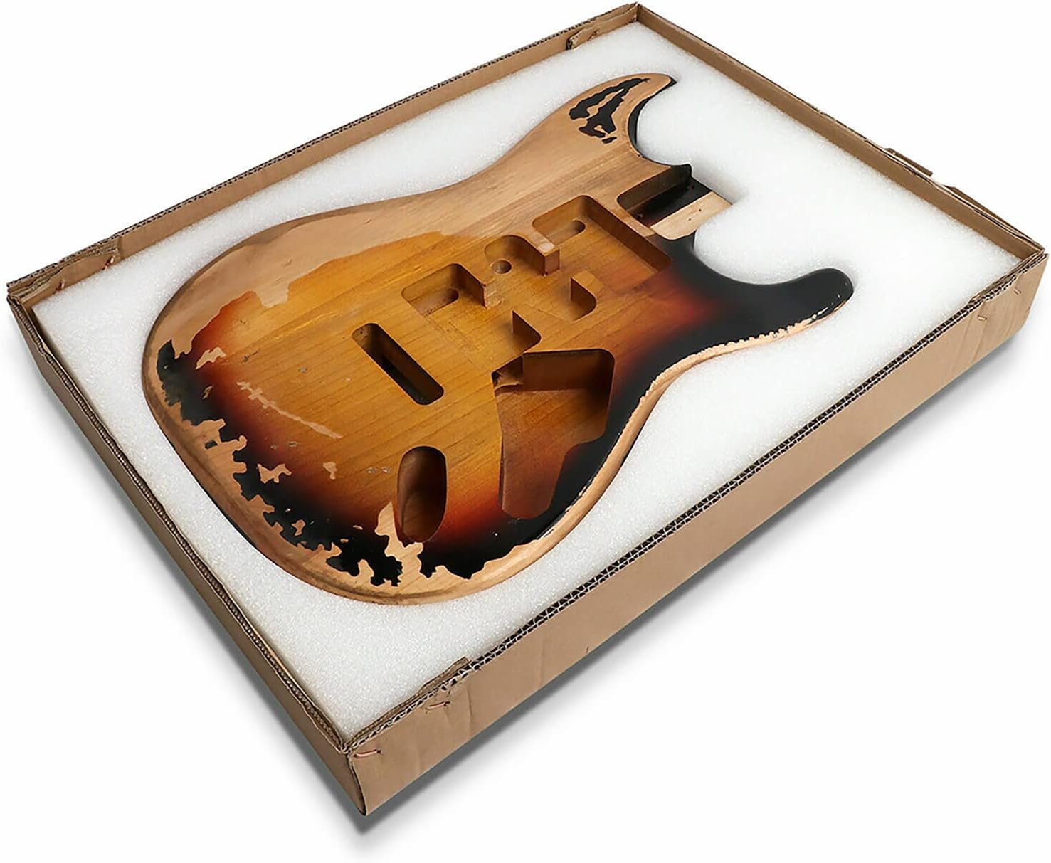 Sunsmile Relic Electric Guitar Body Nitro Alder Strat Style H-S-H Route DIY Guitar Body 3 Tone Sunburst.