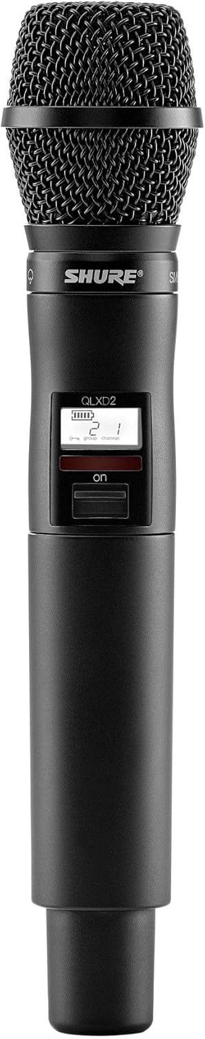 Shure QLXD2/SM87 Handheld Transmitter with SM87 Vocal Mic Capsule - for use with QLX-D Digital Wireless Microphone Systems, Receiver Sold Separately | G50 Band (QLXD2/SM87=-G50)