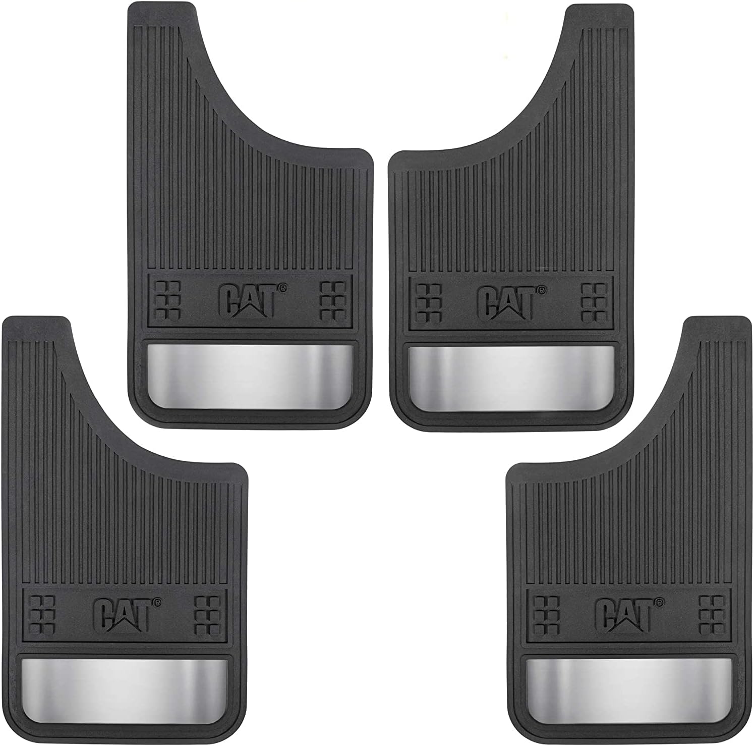 Caterpillar Heavy Duty Splash Guards Pro Mud Flaps Fenders - Ultra Tough Dirt/Slush Protection with Night Reflectors - Easy Installation (CAGD-080+CAGD-080_ALT) Front/Rear Tires, 4 Count (Pack of 1)