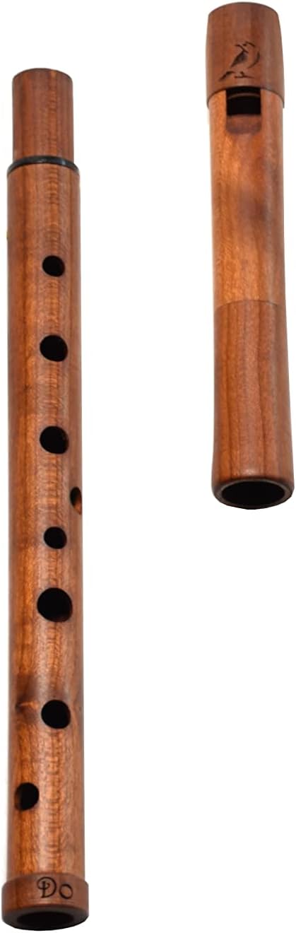 Chromatic Wooden Whistle iVolga PCS-01 key of C Flute Folk Wind Music Instrument Stabilized Wood Peny Whistle, Brown wood
