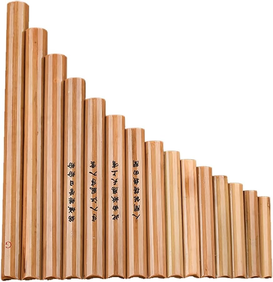 15 Pipes Pan Pipes Orignal Bamboo Color Folk Woodwind Instruments, Pan Flute Including Bag, for Beginners Learning Teaching (Size : C Key)