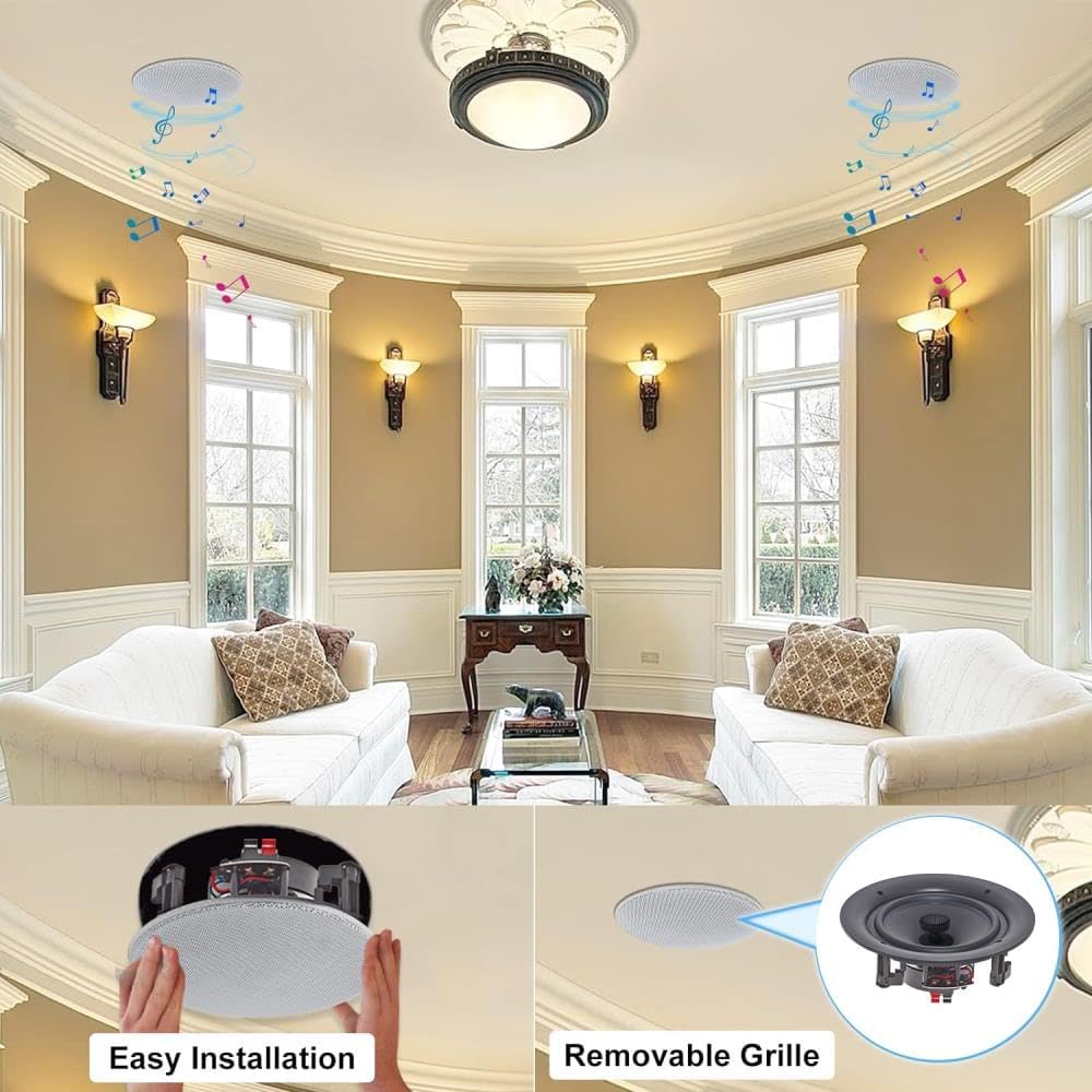 Vaiyer Home Audio System Kit 7.2 Channel 4500 Watts Bluetooth Amplifier w/ 8 Qty of 5.25