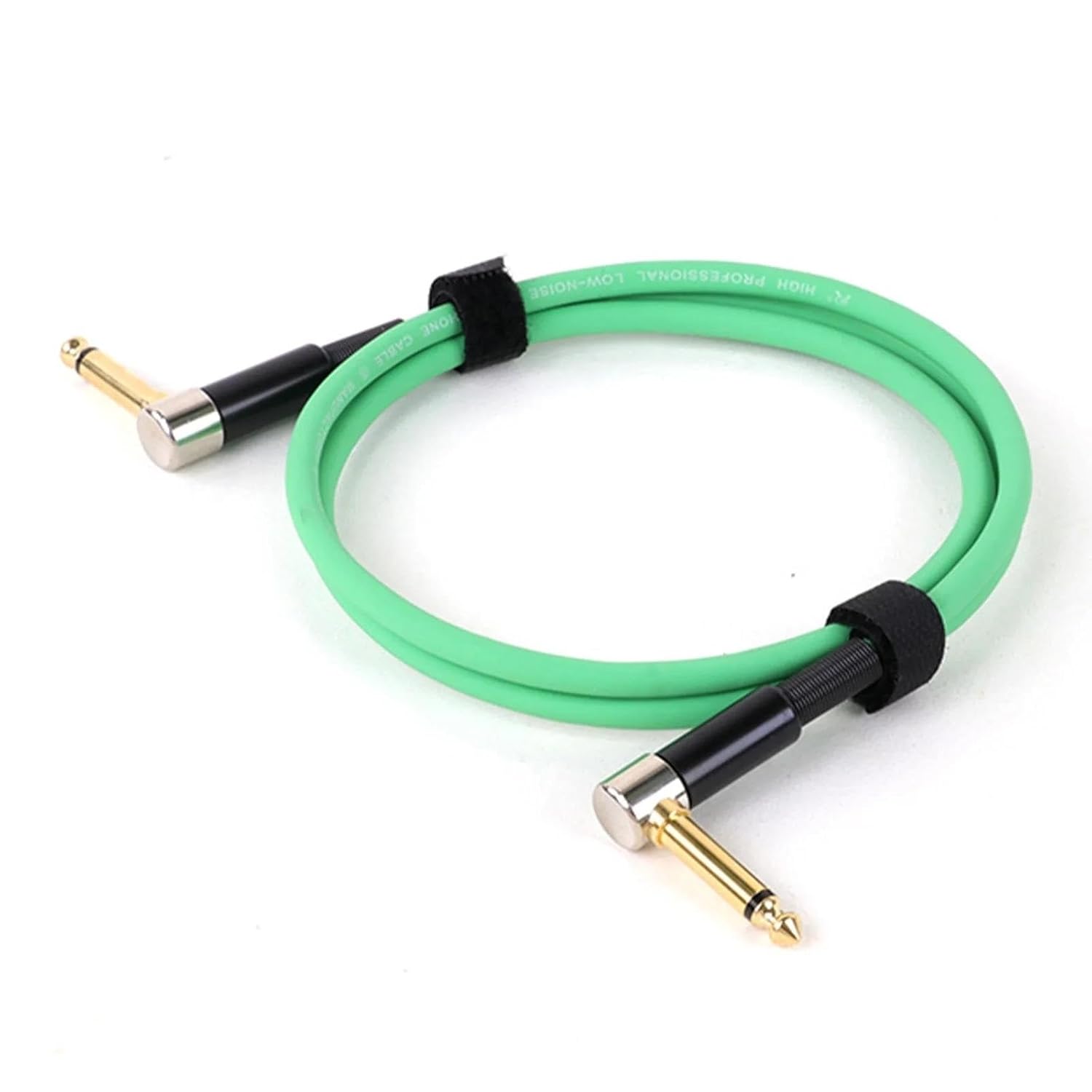 TSTS Guitar Audio Cable Electric Guitar Cable 1/4 Inch TS Instrument Cable Right Angle to Right Angle Gold Plated 6.35 Amp Guitar Patch Cord(Green,15m)