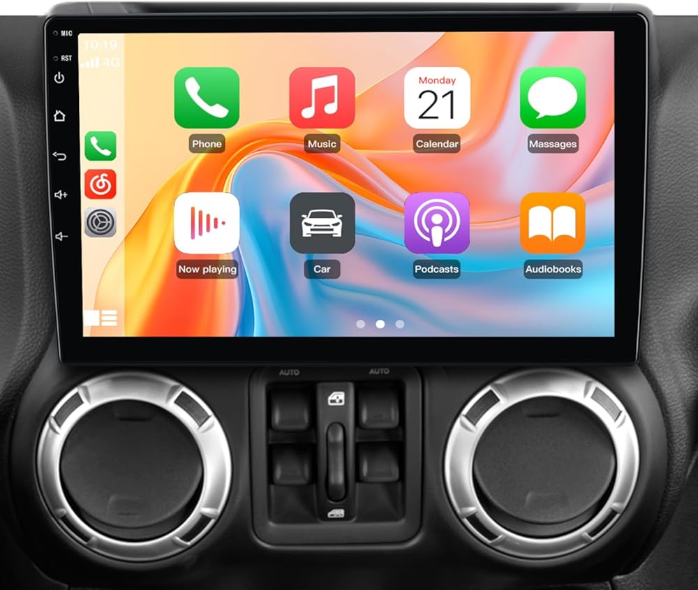 Junsun 4Core 64GB Car Radio Stereo Upgrade for Jeep Wrangler JK 2007-2018 Dodge Ram 2009-2012 with CarPlay Android Auto