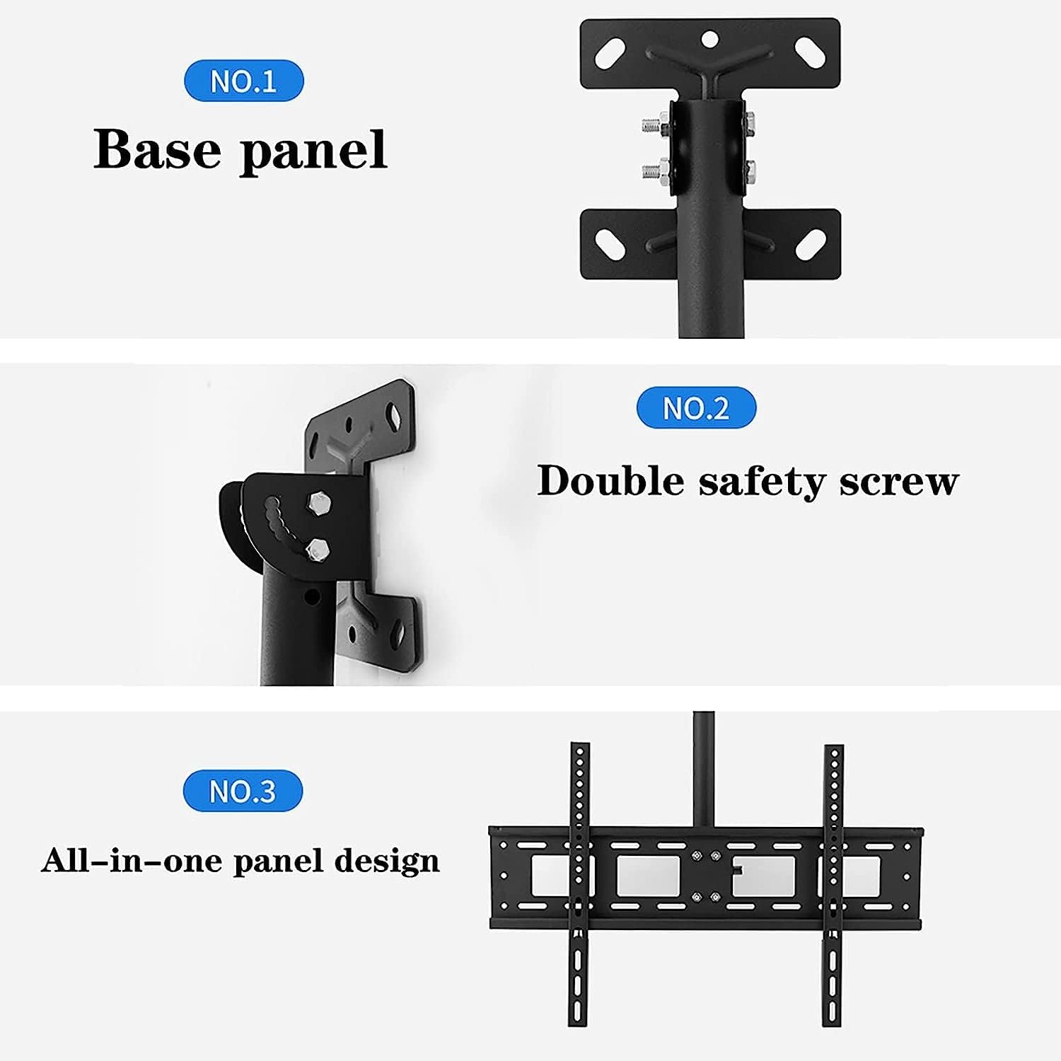 Floating TV Stand, Multifunction TV Wall Mount Double Screen Ceiling TV Mount, 360° Swivel and Tilt Ceiling TV Bracket, Fit Most 40-70 Inch LCD Flat Screen and Curved TVs