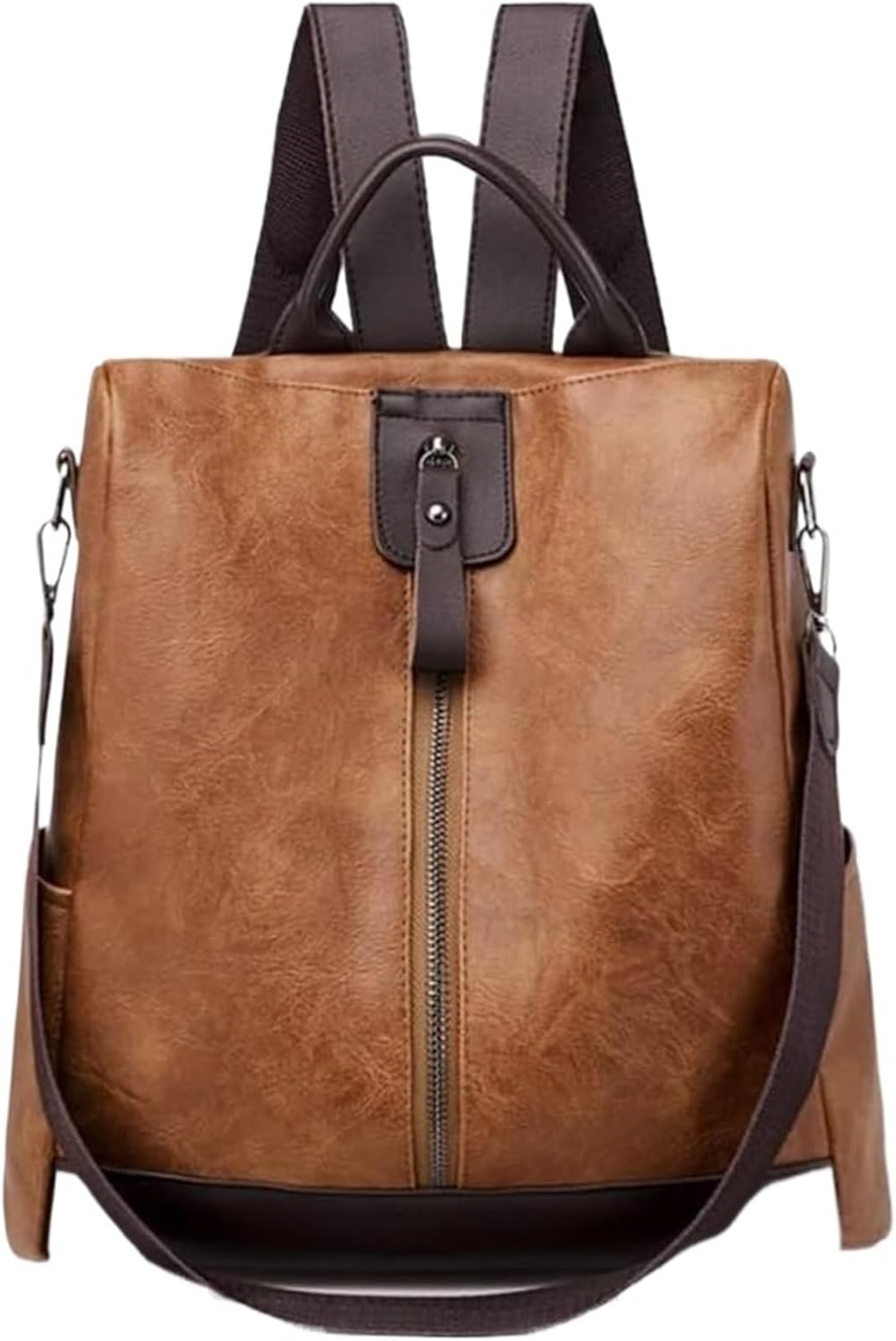 Women Multi Functional Backpack Anti Theft Shoulder Bag Bucket bags Satchel Purse(Brown)