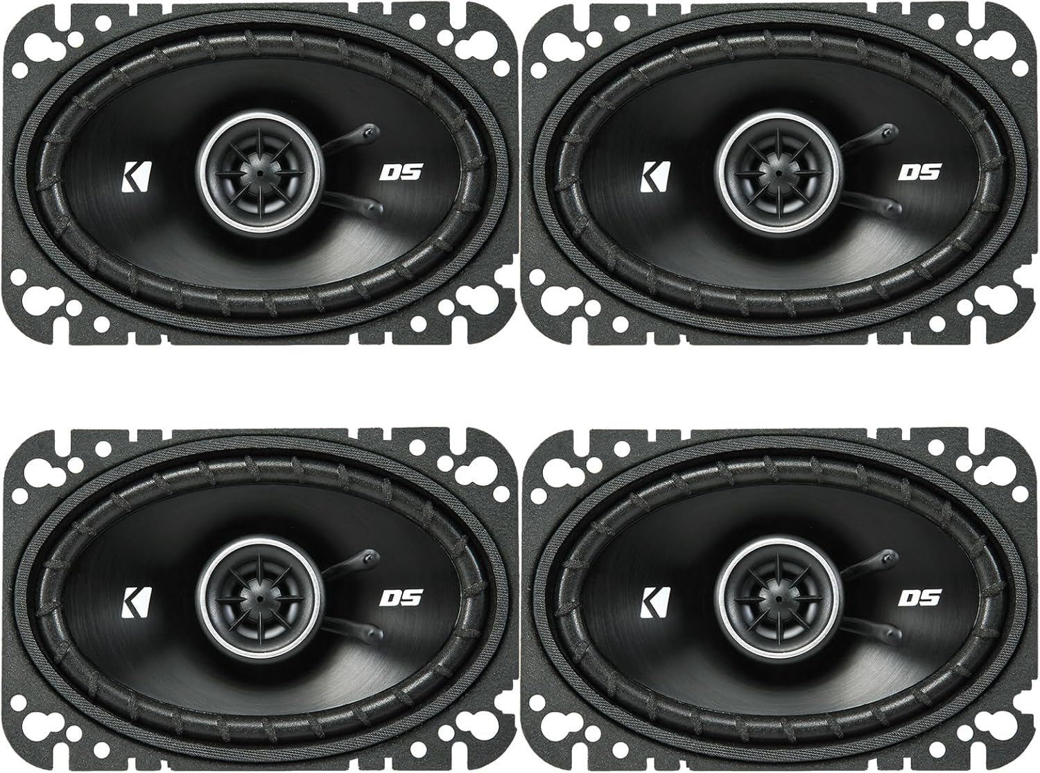 KICKER 4x6 120 Watt Peak Power 2-Way 4-Ohm Coaxial Car Audio Speakers (Qty 4)