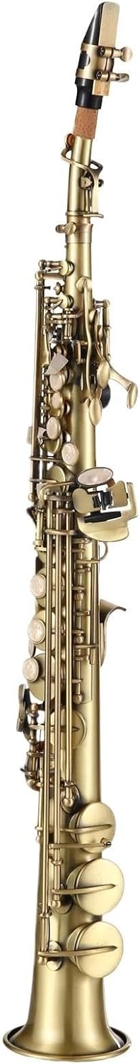Professional Brass Straight Bb Treble Saxophone Nickel Plated Sax Woodwind Instrument Carve Pattern Case Mouthpiece Reed
