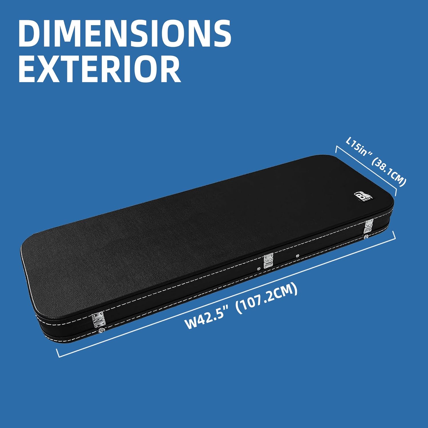 39inch Electric Guitar Case, Hard-Shell Wooden Case for Fender Strat/Tele Style Guitars，PVC Padding & Soft Interior， Black