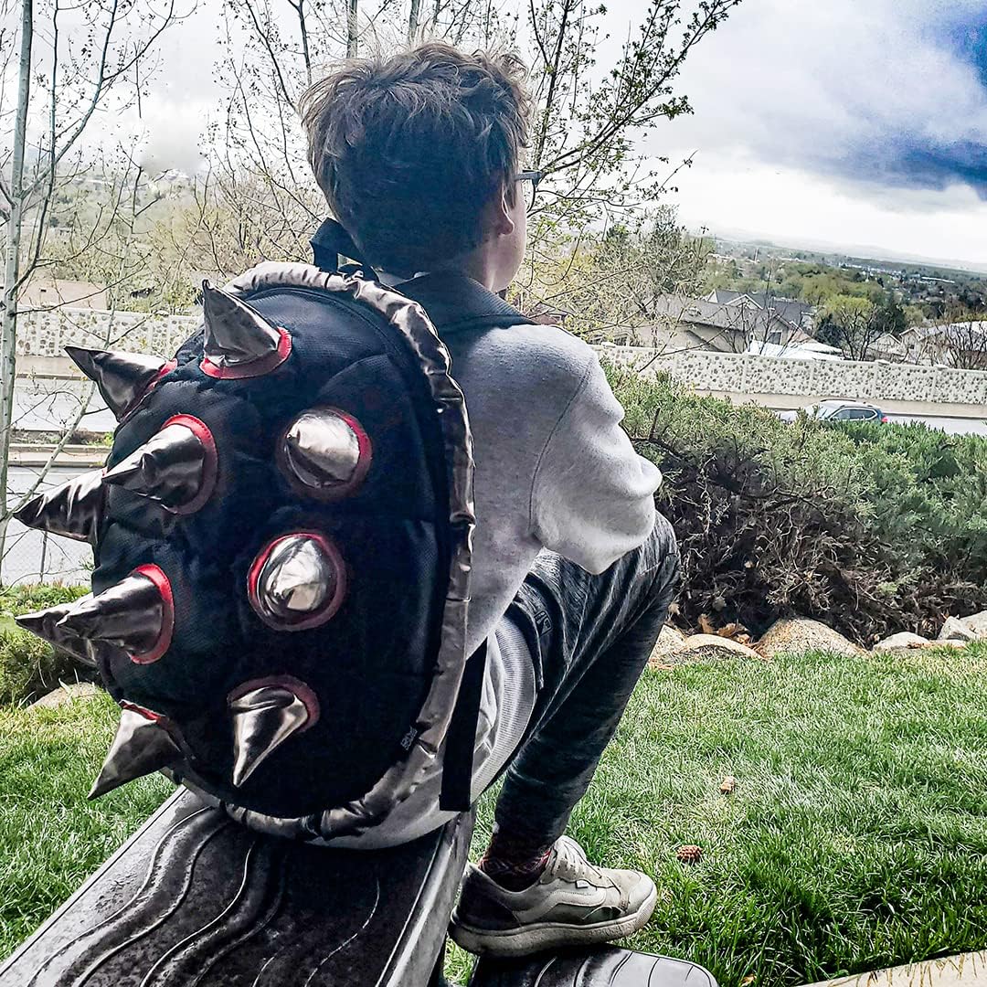 BioDomes Spiked Black-Red Turtle Shell Backpack