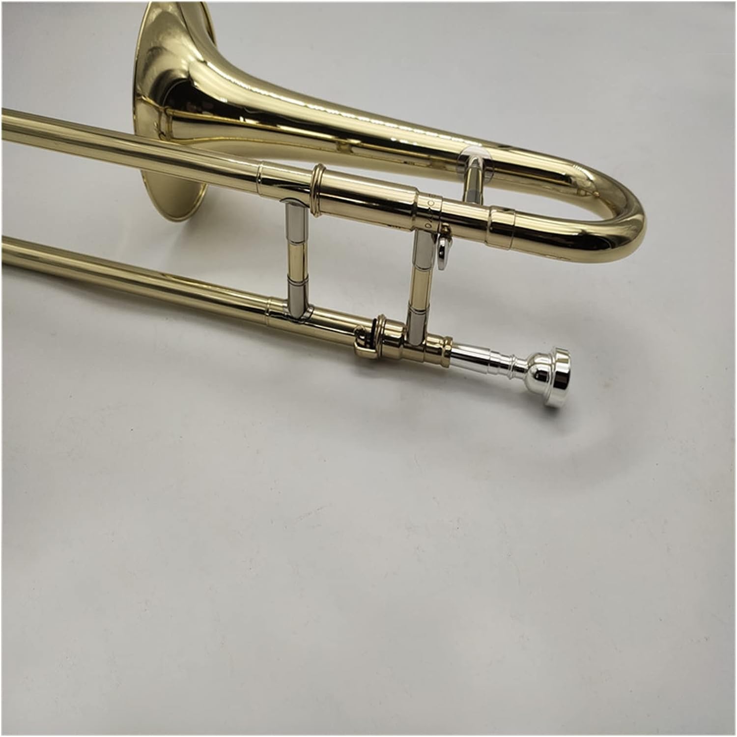 FLFL Student Trombone B Flat Trombone Brass Plated with Case Gloves Wind Instruments
