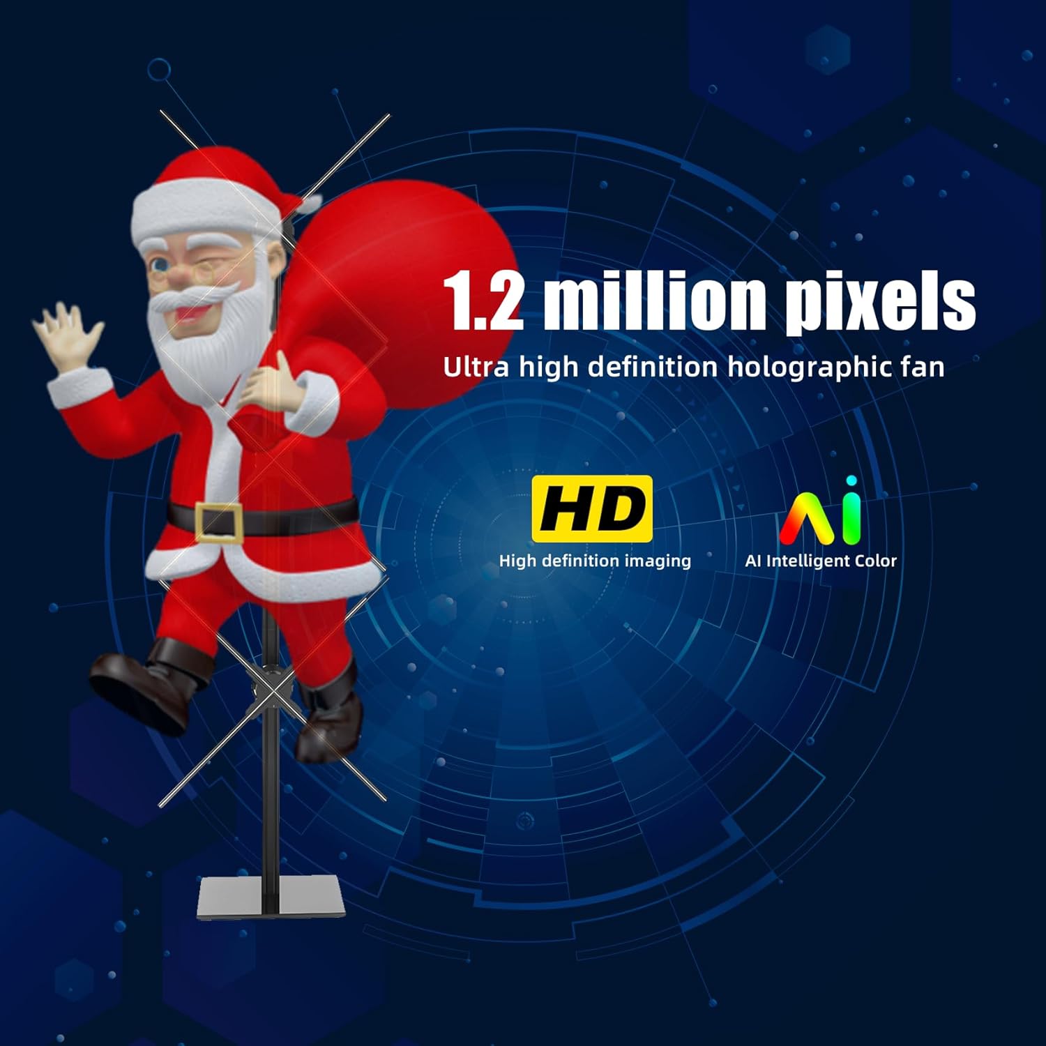 3D Hologram Fan Splicing 25.6